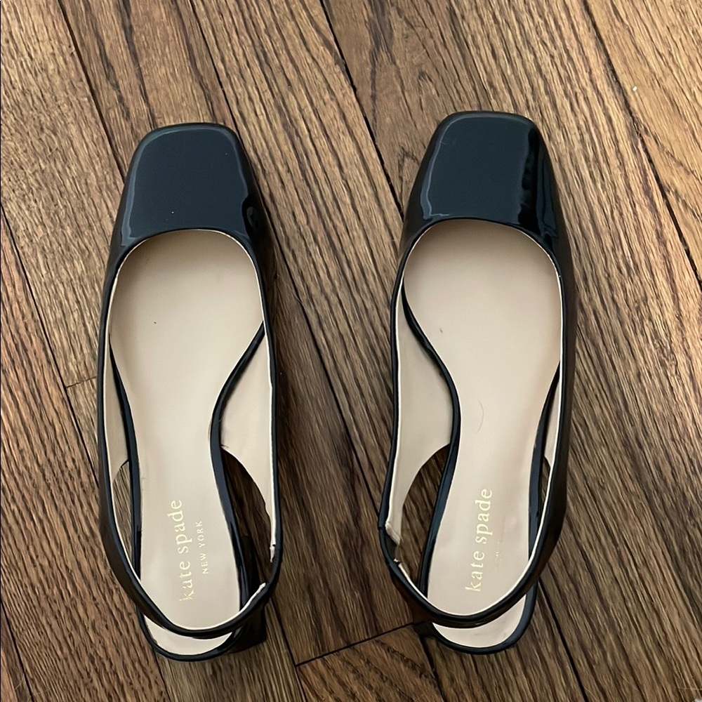 Kate Spade Black Patent Leather Women's Slingback Shoes